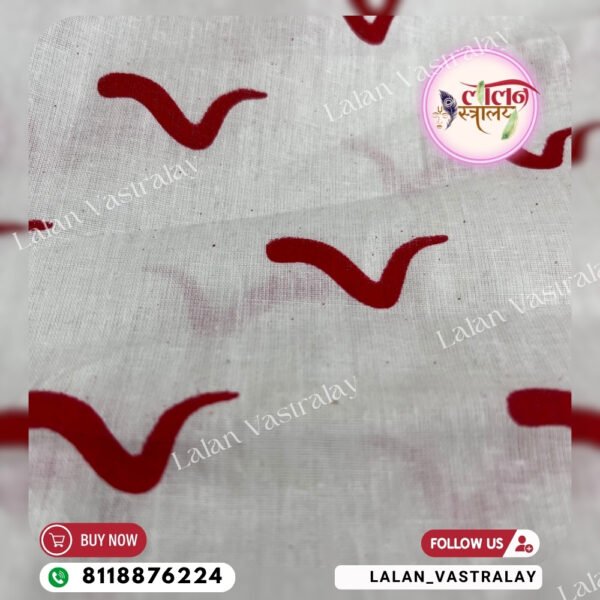 Chidiya Print- White and Red
