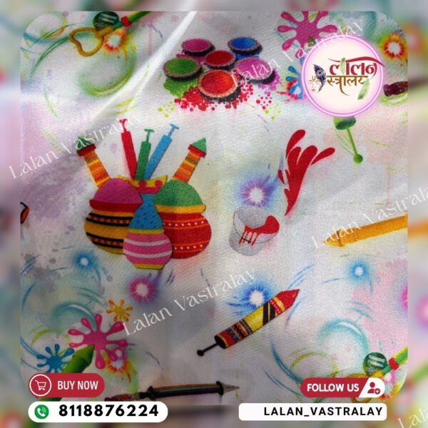 Holi Balti- Pichkari Print- White