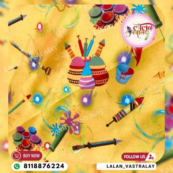 Holi Balti- Pichkari Print- Yellow